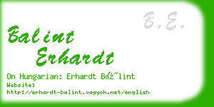 balint erhardt business card
